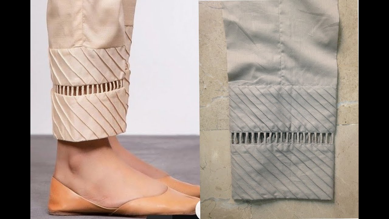 Pintex Trouser Design/Pintex Stylish Trouser Design Cutting and Stitching/Pintucks Paint Design