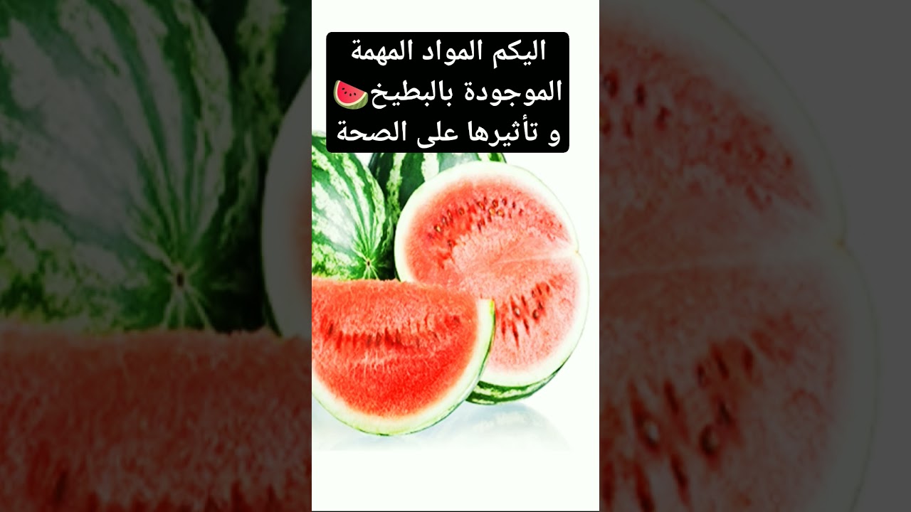 تعرفوا على المواد و المكونات المتواجدة 🍉 بالبطيخ 👈 الدكتور محمد الفايد