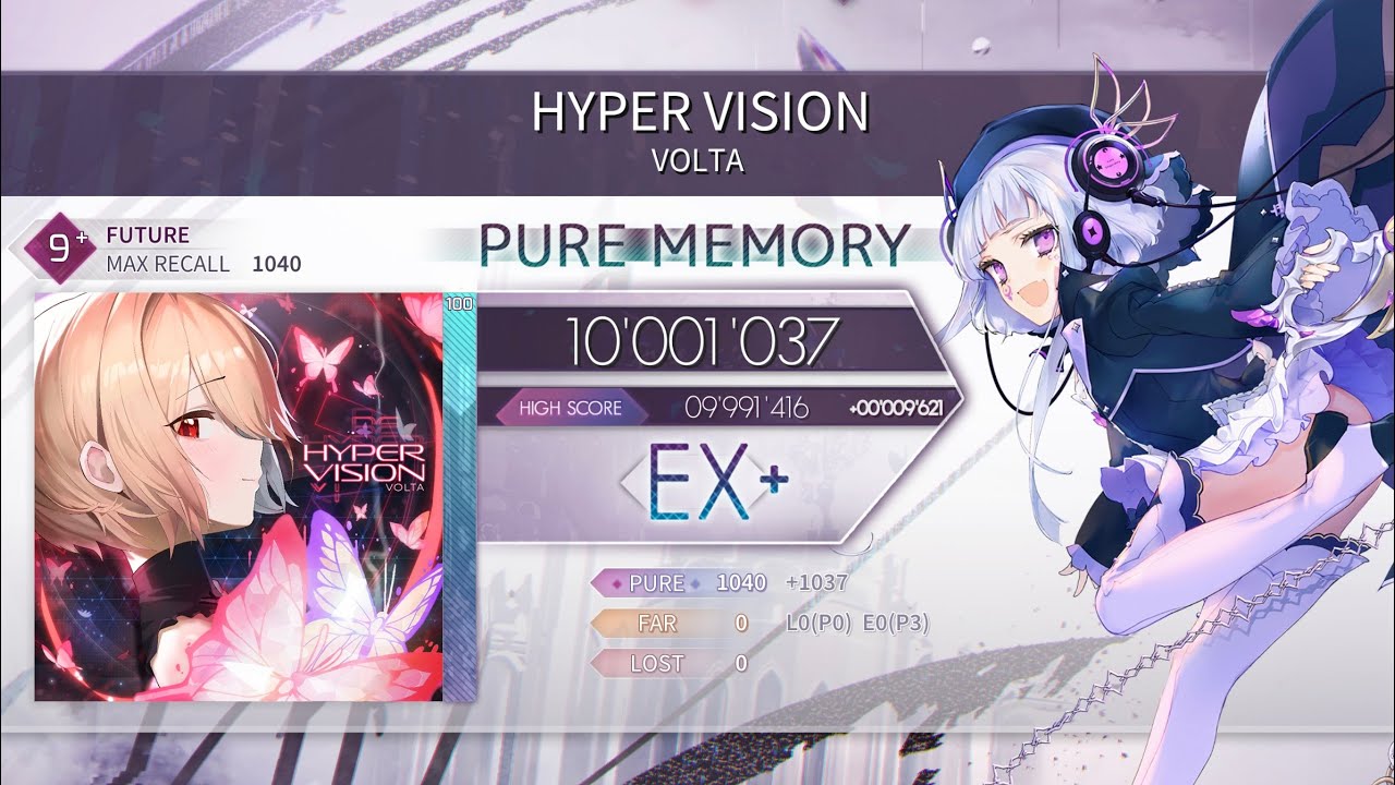【Arcaea】 HYPER VISION [FTR 9+] PM 10'001’037pts (Max -3)