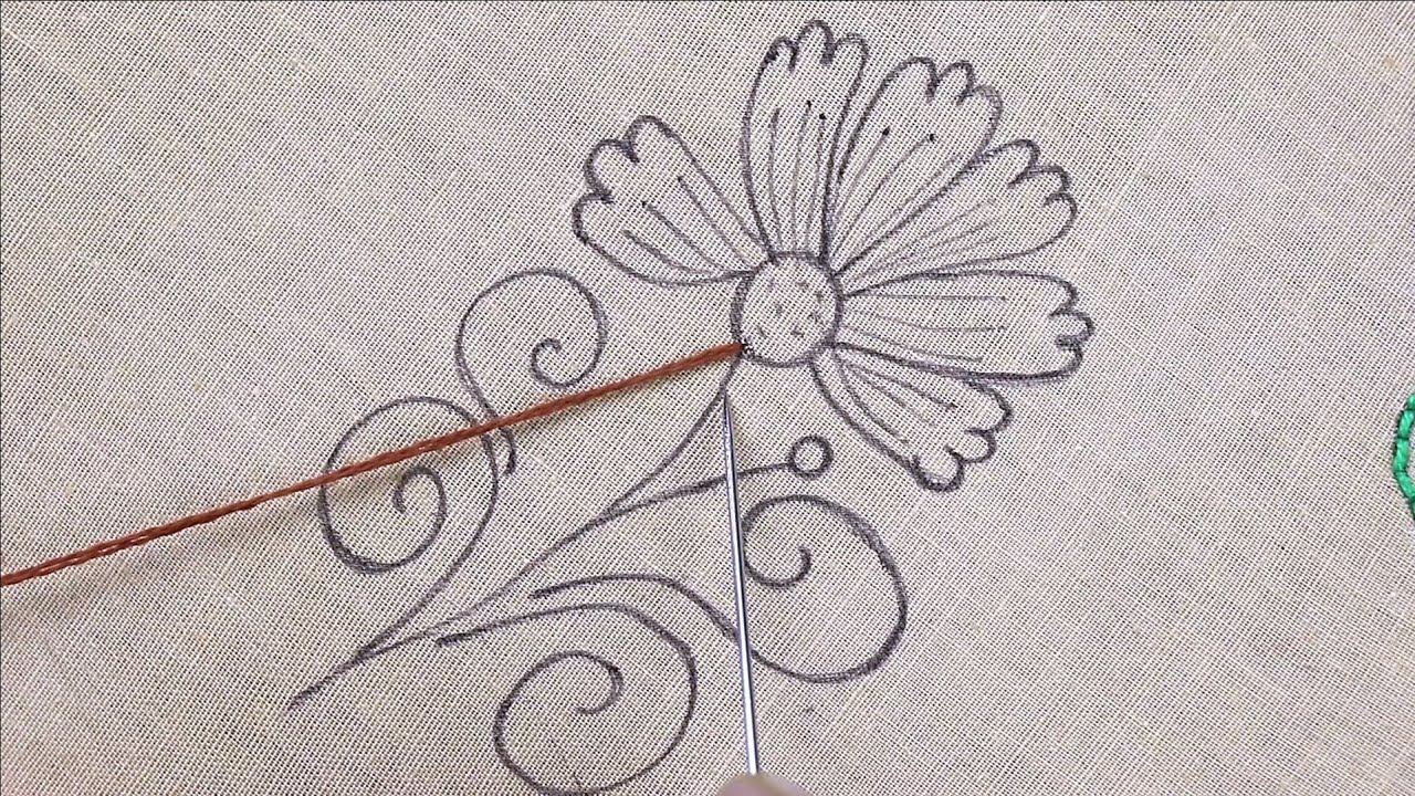 New phulkari stitch amazing flower embroidery design | hand embroidery tutorial on basic stitches