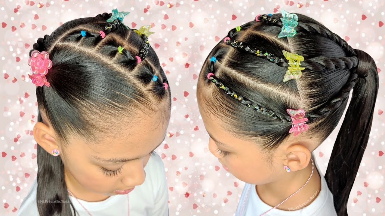 PEINADO CON COLETA PARA NIÑAS 🍒🦋 PENTEADOS HAIRSTYLES