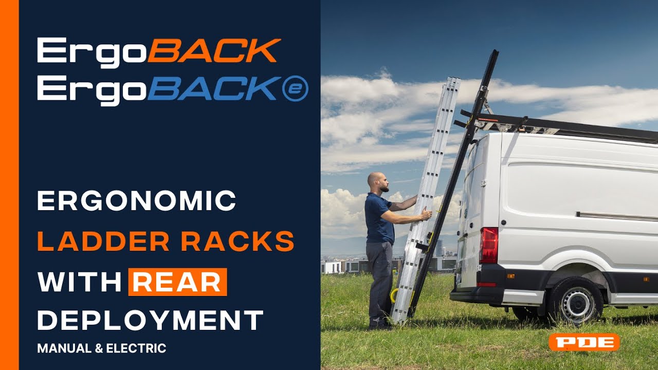 ErgoBack Manual & Electric: The ultimate ladder rack system with rear deployment, safe & easy to use