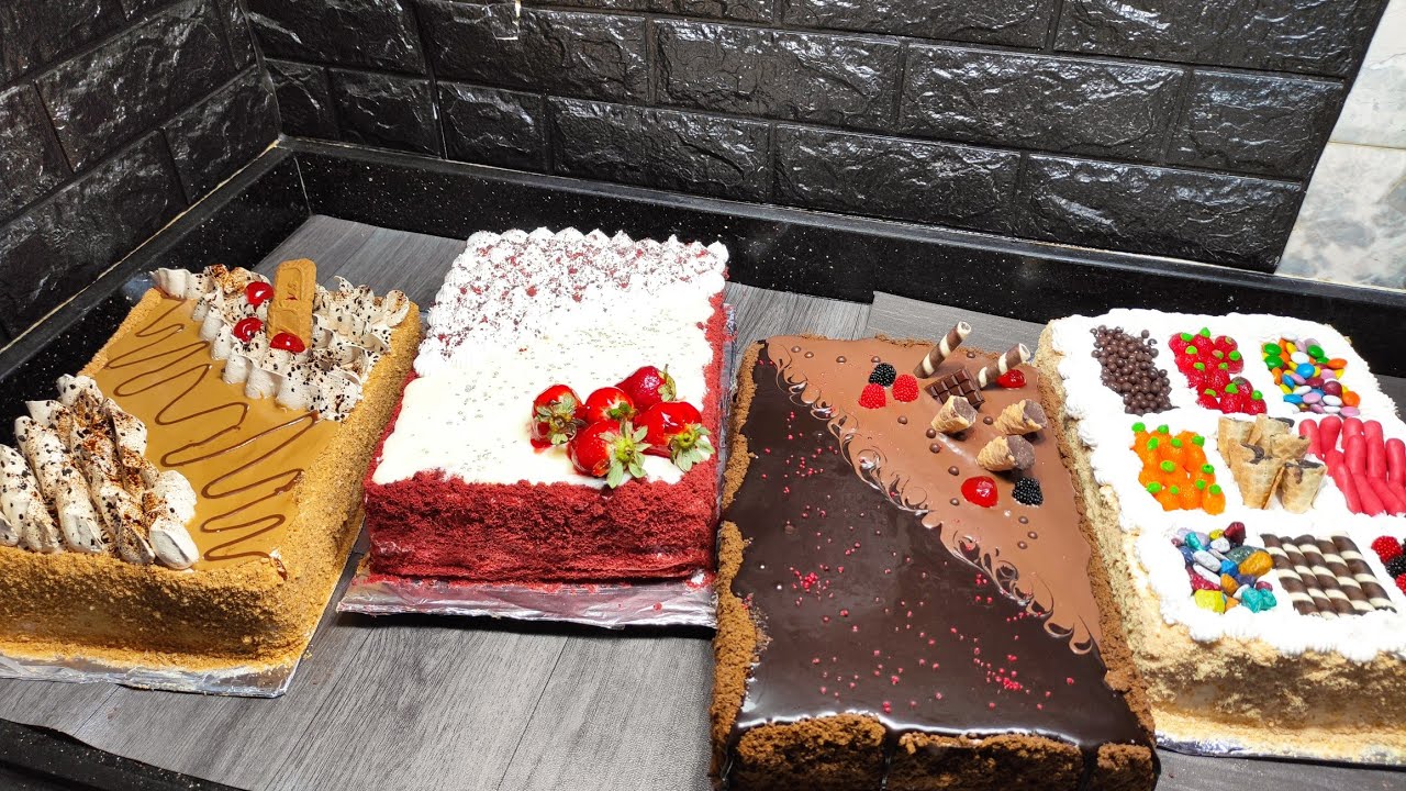 4انواع كريمة و4انواع اسبونج و4تورت كل واحدة بطعم واسرار كتييييييير وكله ب4🥛دقيق#cake_decorating