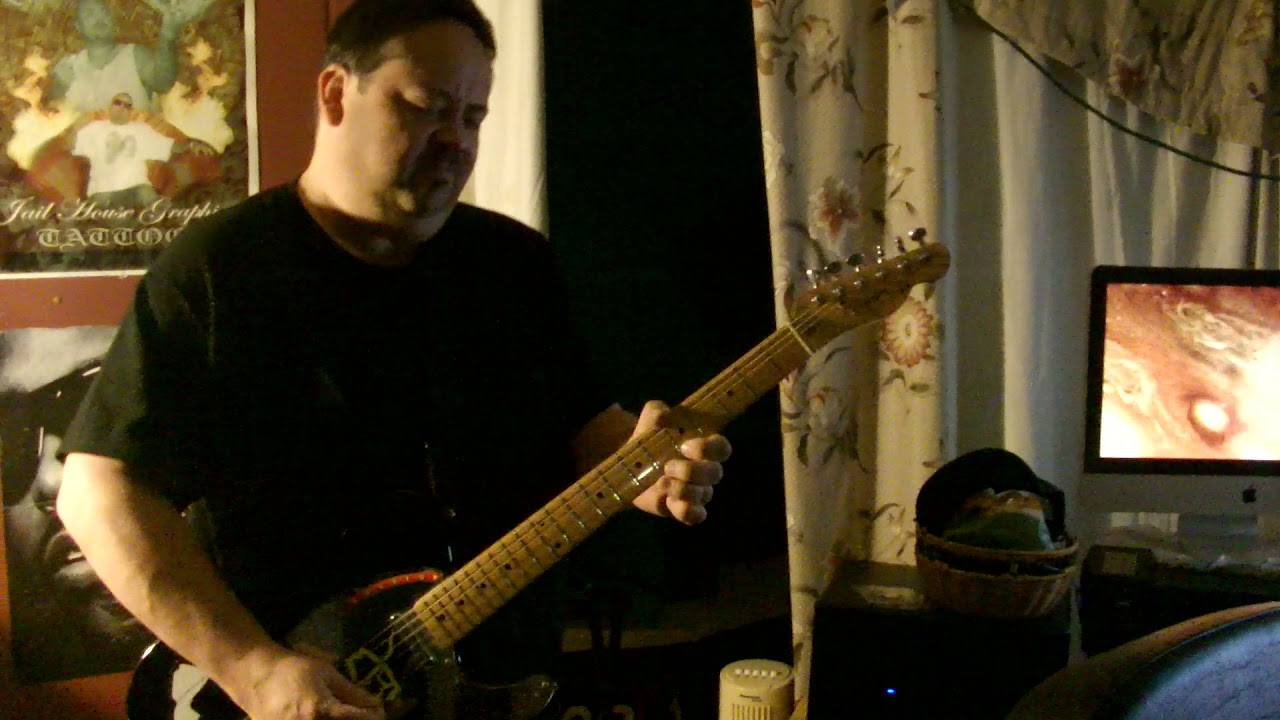 Guitar Chris warming up