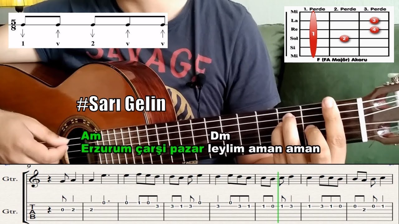 Sarı Gelin | Solo Tab Arpej Akor | Gitar Dersi