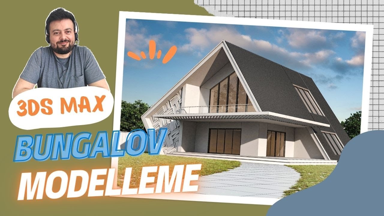 3ds Max ile Bungalov Modelleme, Tiny House, Cephe Modelleme, Mimar, Peyzaj Mimarı, MTEXT07