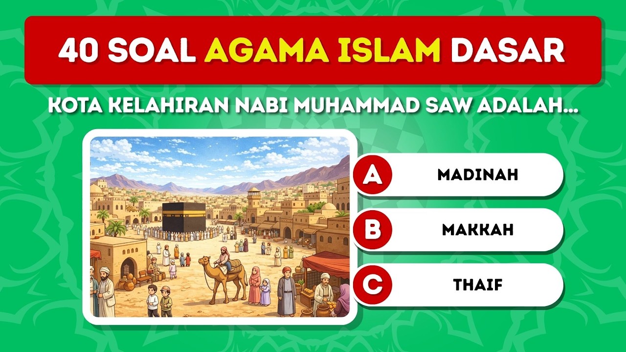 Kuis Agama Islam Dasar 🕌 | Rukun Iman, Rukun Islam & Sholat (40 Soal!)