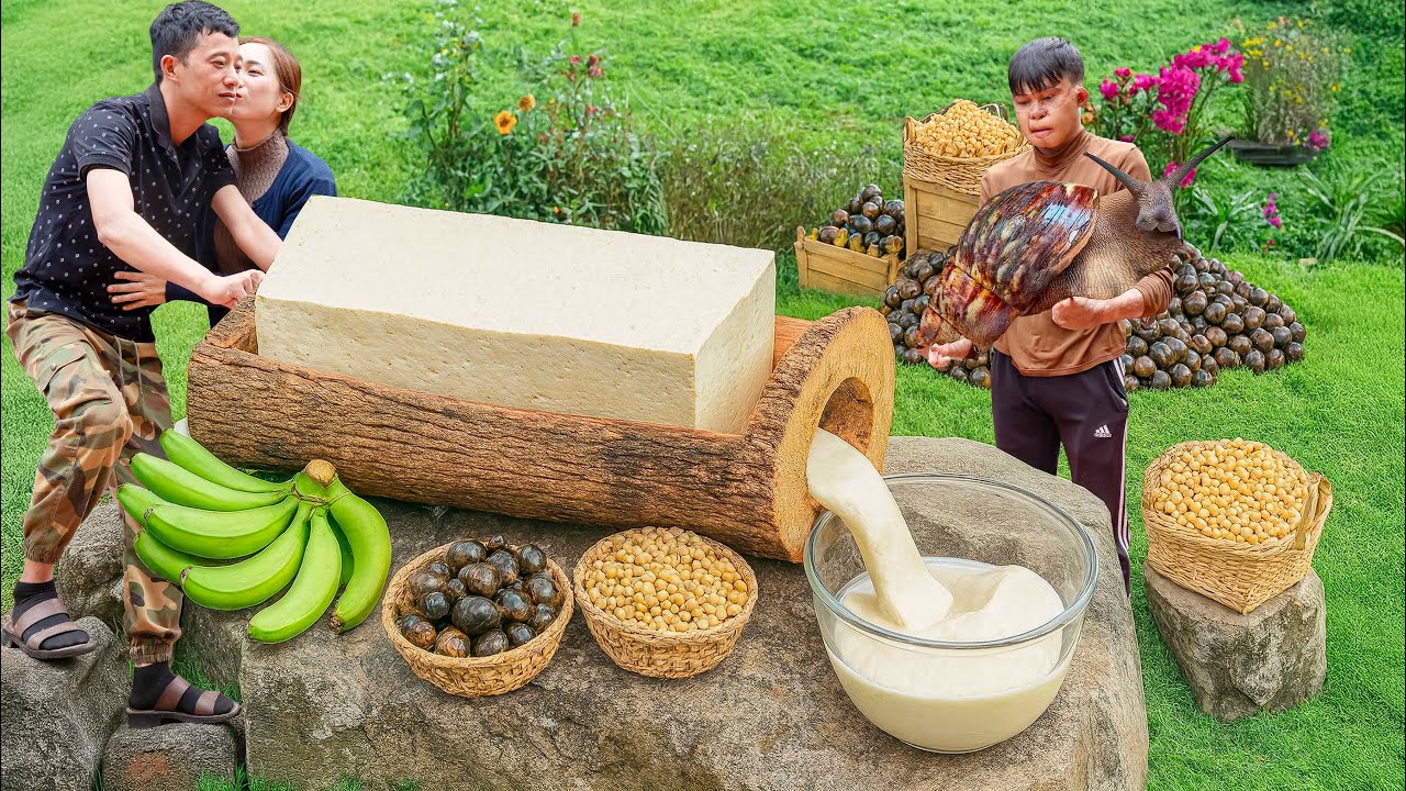 CEO Harvesting 2000+ Giant Stone Snails & Makes a MASSIVE Tofu Block for a Rare Village Feast