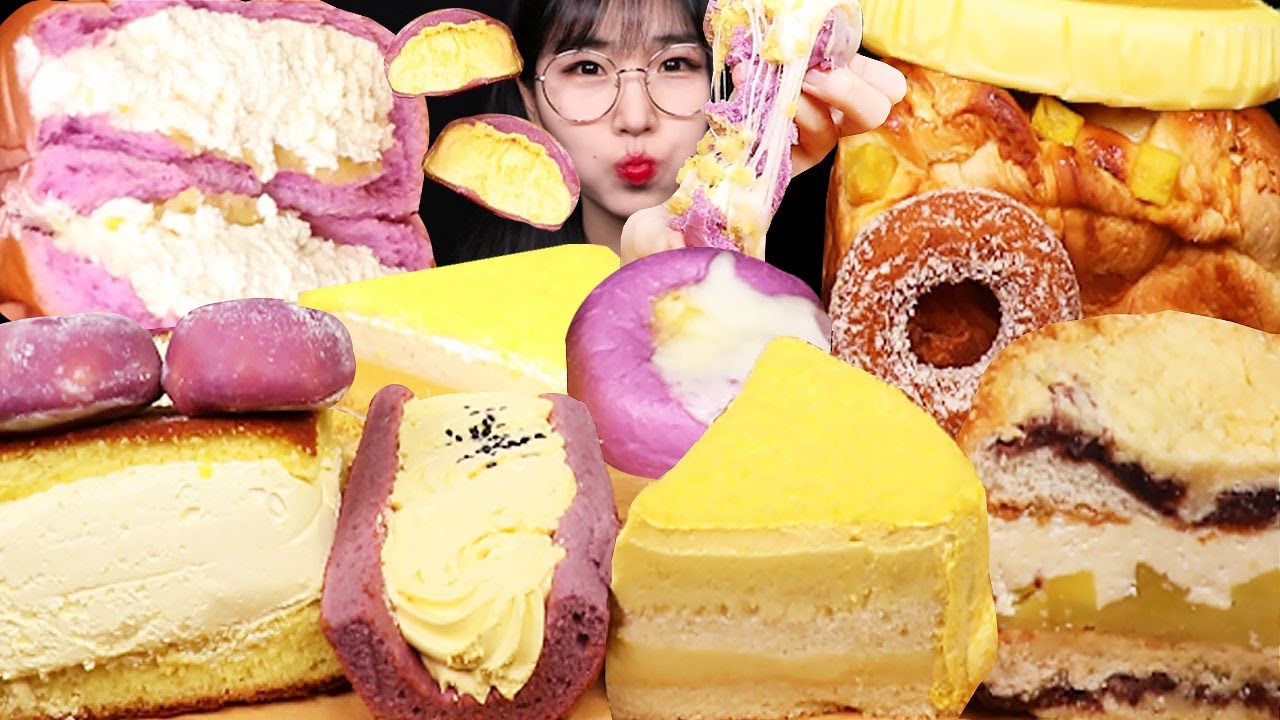 ASMR MUKBANG | 편의점 고구마 디저트 먹방🍠 연세고구마크림빵, 고구마치즈호빵, 꿀고물렛, 고구마 케이크 SWEET POTATO CAKE DESSERT EATING