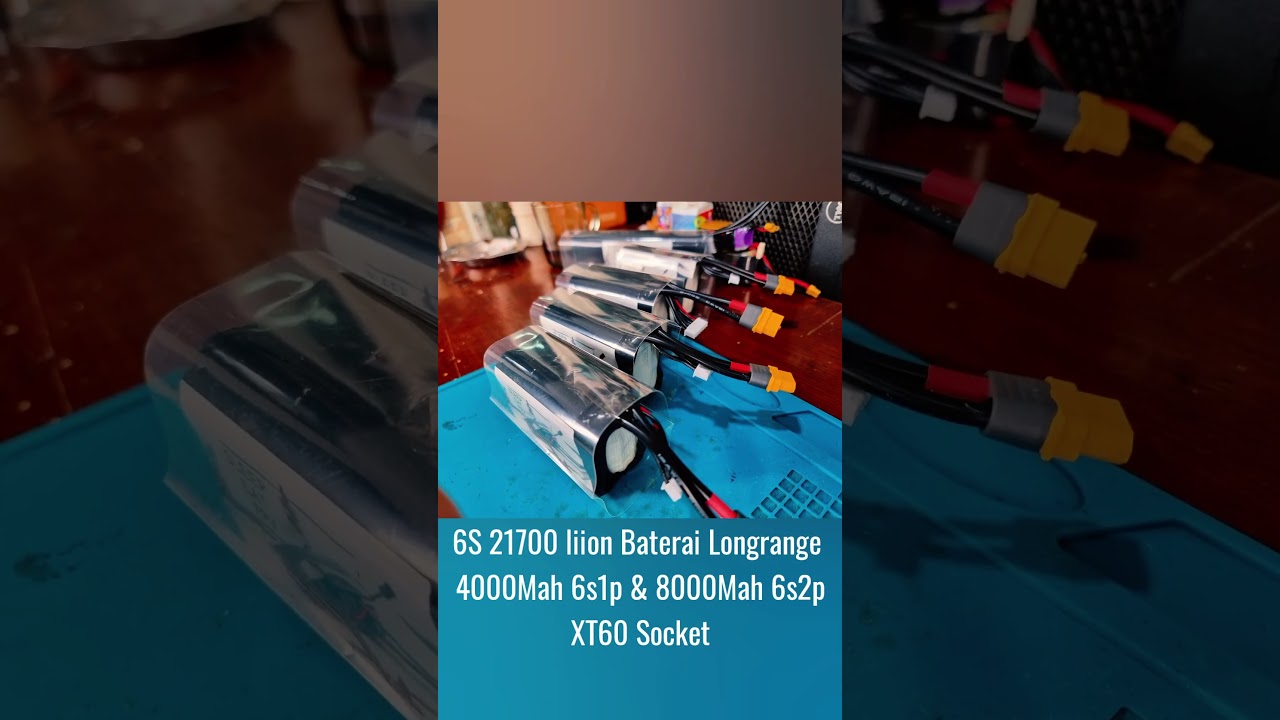 Liion Baterai 6S 8000Mah 80A 6S2P 21700 XT60 Long range FPV 