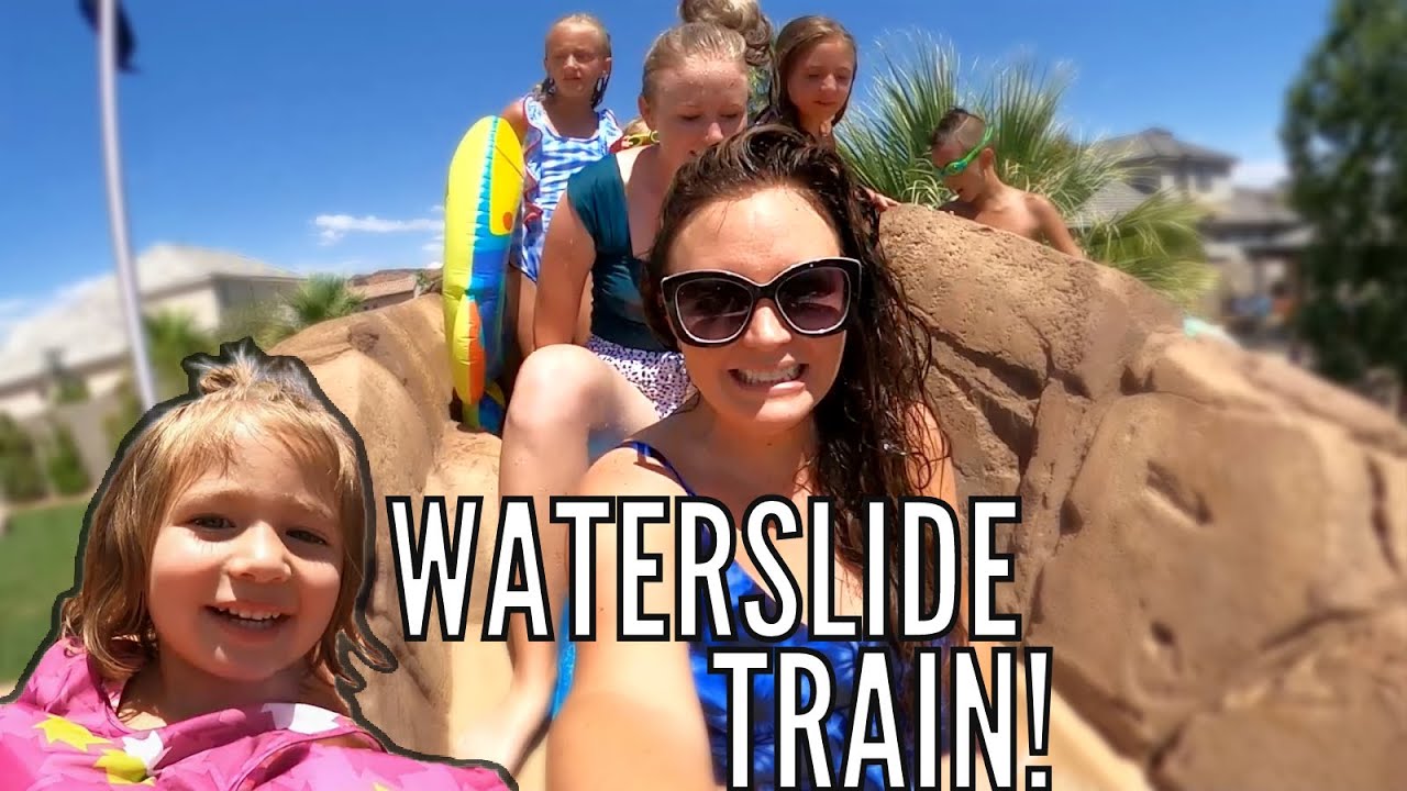 How Many People Can Fit on a WATERSLIDE?! / Adults Join in on the FUN!