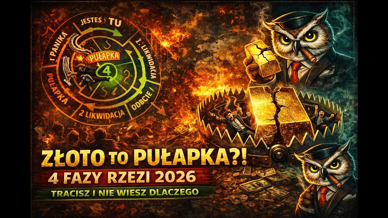 ZŁOTO TO PUŁAPKA? 4 Fazy rzezi, przez kt&oacute;re tracisz kasę. Dlaczego spada gdy świat płonie w 2026