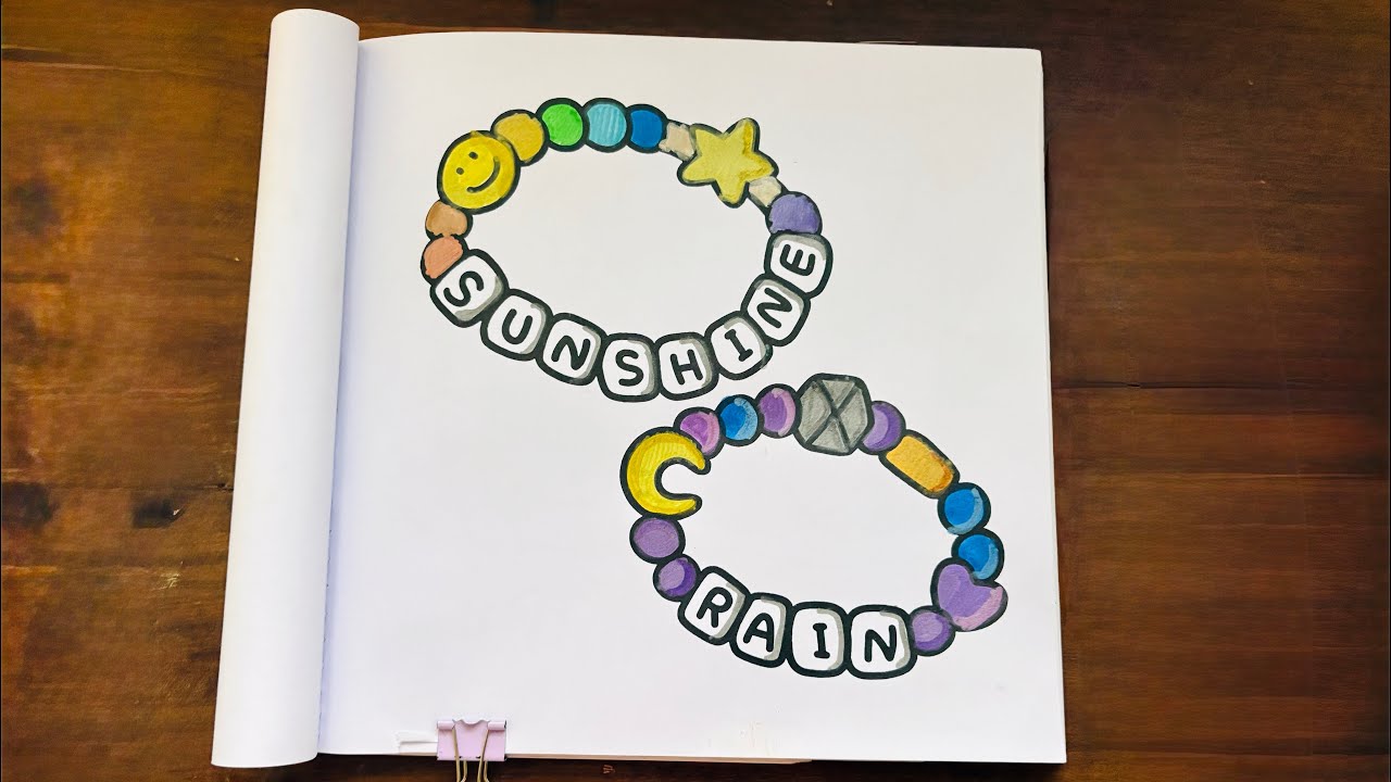 Pinta conmigo este lindo dibujo de unas pulseras muy coloridas 
