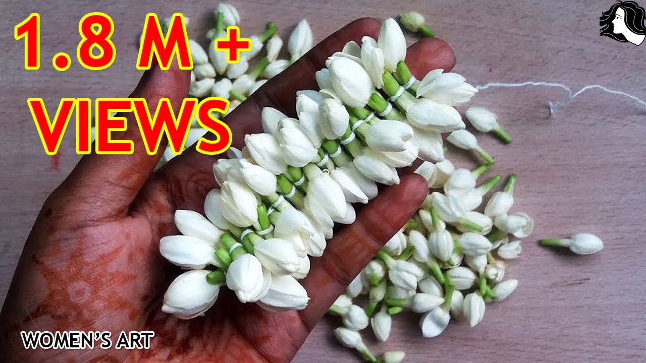 traditional method to string jasmine flower | Simple way to string malligai poo