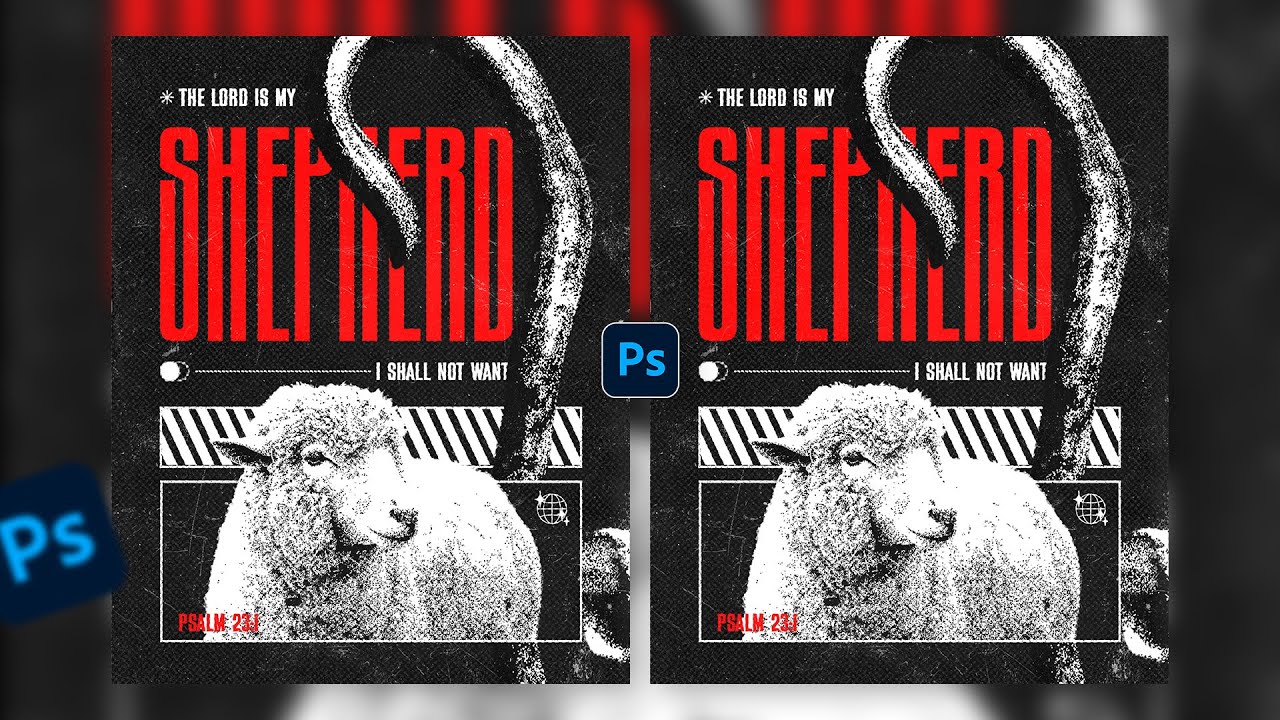 Design a Brutalism Poster in Photoshop | Psalm 23