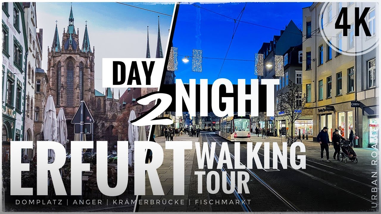 [2023] ERFURT Old Town Walking Tour from Day to Night in 4K | 50FPS | GERMANY 🇩🇪