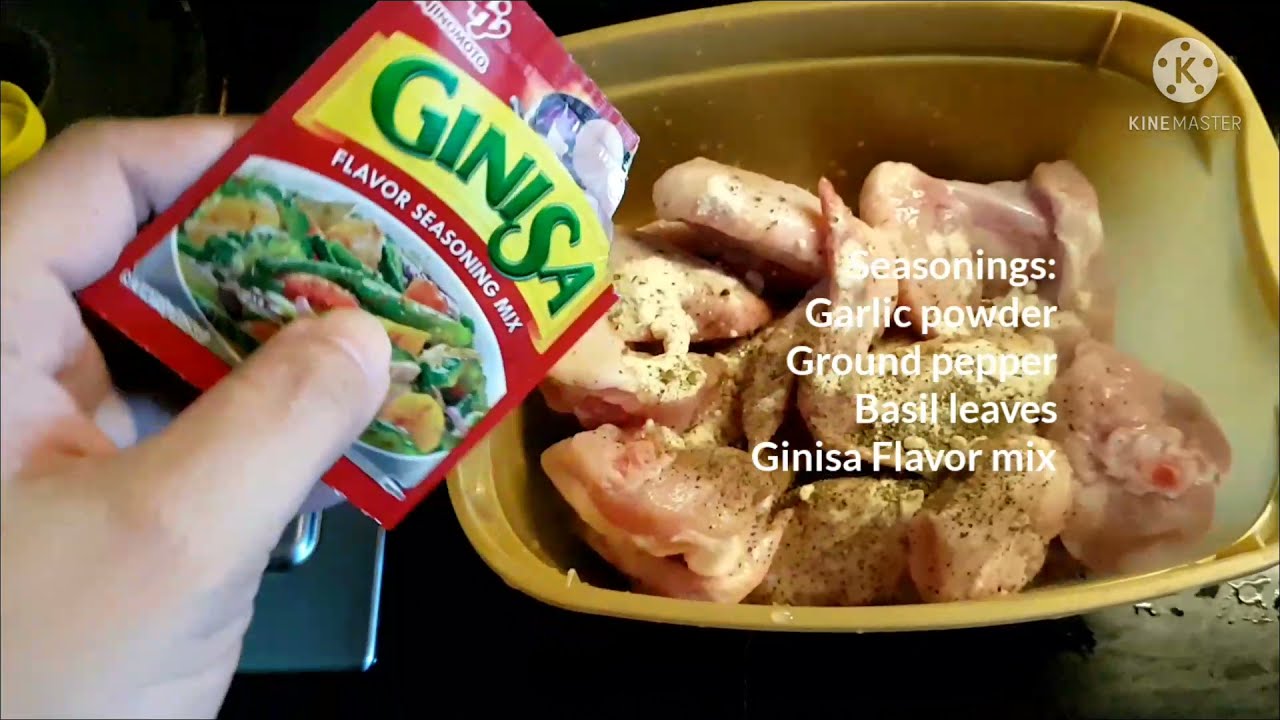 Crispy Chicken Wings Air Fryer with Ginisa flavor mix
