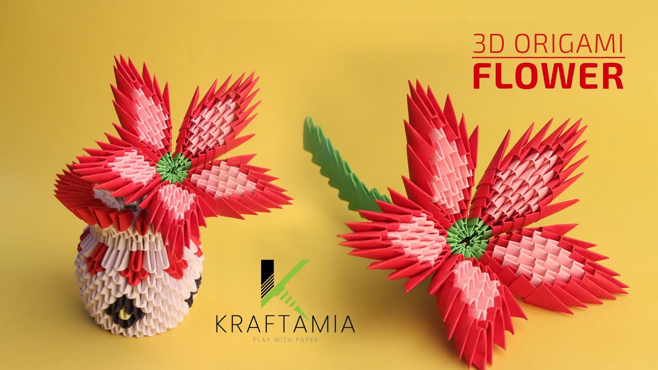 3D Origami Flower | Paper Flower | How To Make Paper Flower | #diy | #craft | #easycraft