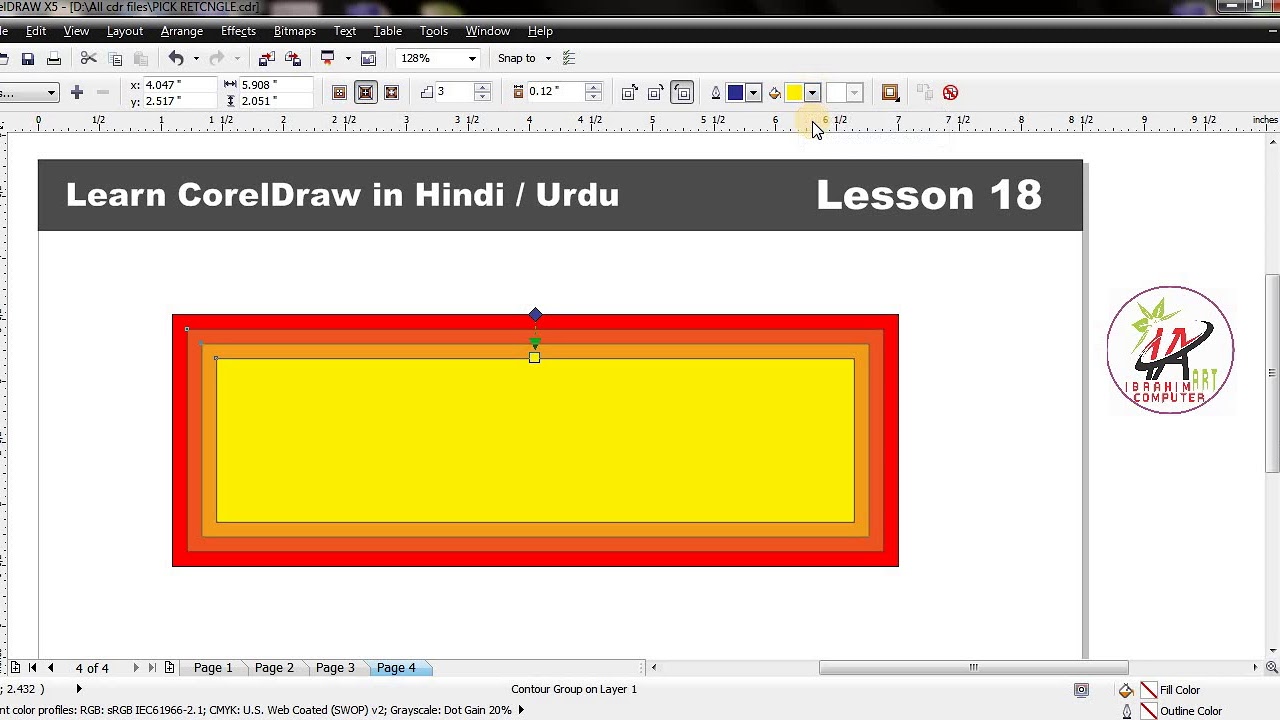 How to Use Contour Tool in Coreldraw | Contour Tool ko kaise Use kare