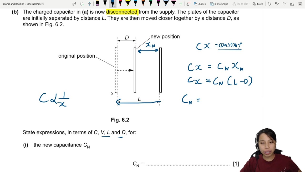 ON21 P41 Q6 Disconnected Capacitor Separation Change | Oct/Nov 2021 | CAIE A Level 9702 Physics