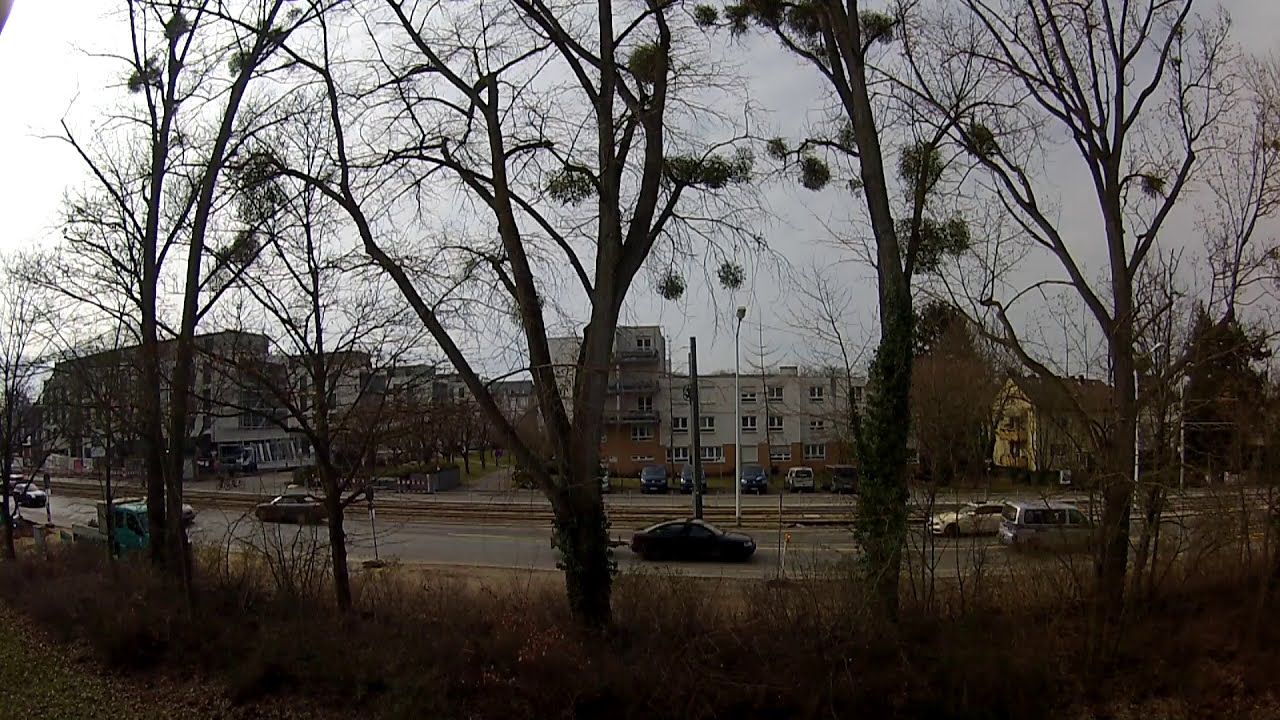 Time-lapse from the window of Dorm Fair at Hochschulstadion Straßenbahn Haltstelle in Darmstadt 2021
