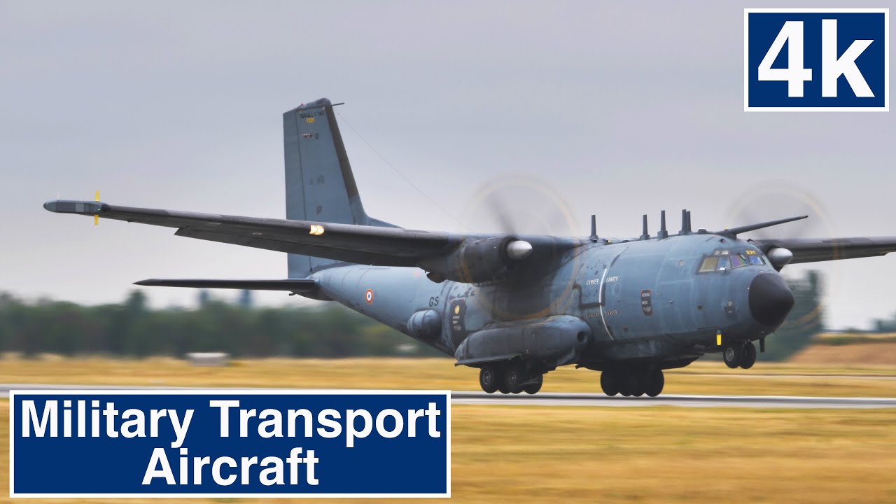 4K Video ✈ Military Transportation Aircrafts ✈ Evreux France 14 July