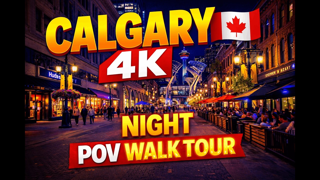 4K Cinematic POV Evening Walk  Downtown City Ambience & Relaxing Sounds