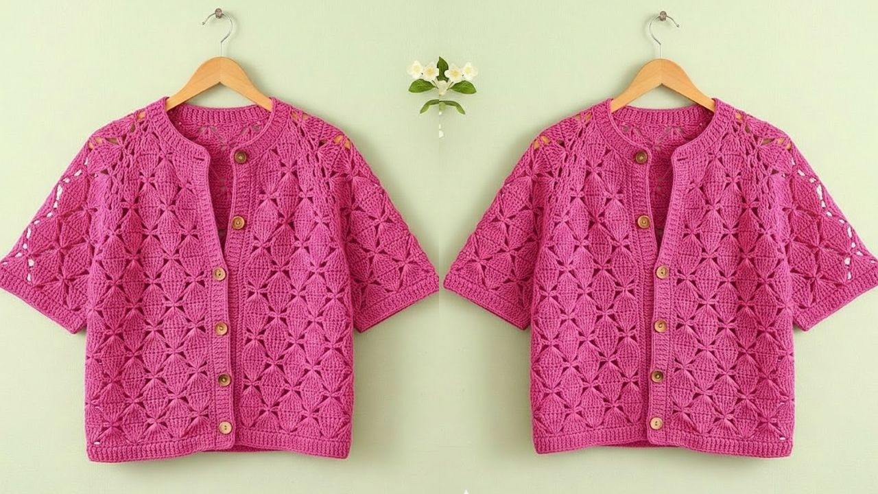 Only 2 rows! Very simple model Crochet cardigan, sweater model ✔️ Crochet stitch Стежок крючком