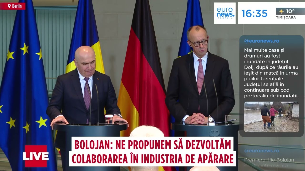 Ilie Bolojan s-a întâlnit cu cancelarul Friedrich Merz, la Berlin. Merz: „Susținem împreună Ucraina”