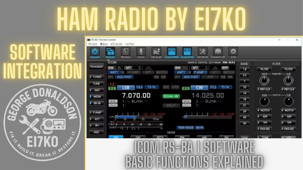Icom IC-7300 with RS-BA1 Software - Video 1: Basic Functions Explained