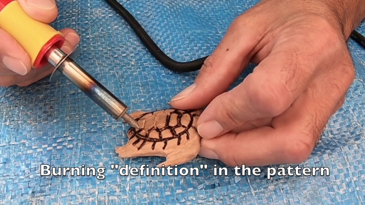 Making a wooden sea turtle pendant