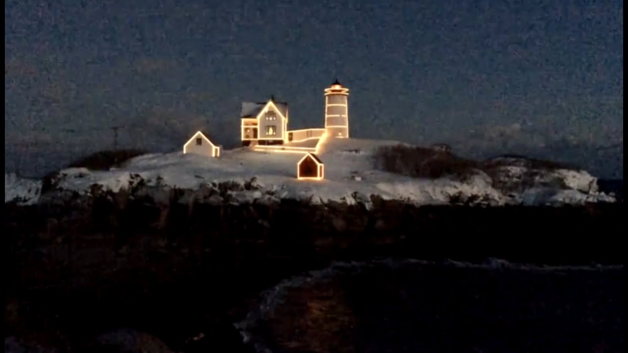 Cape Neddick Nubble Light Christmas in the Snow