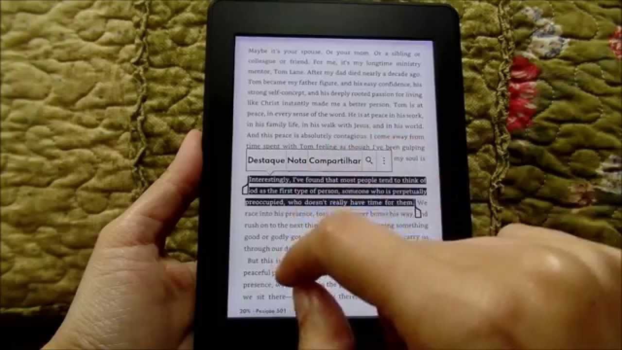 Como funciona o Kindle - navegação em um ebook