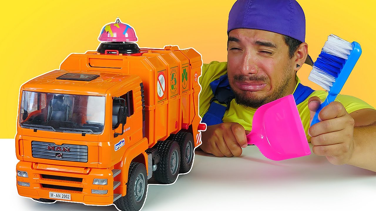 ¡El camión de basura está roto! Camiones infantiles. Vídeos para niños con coches de juguete