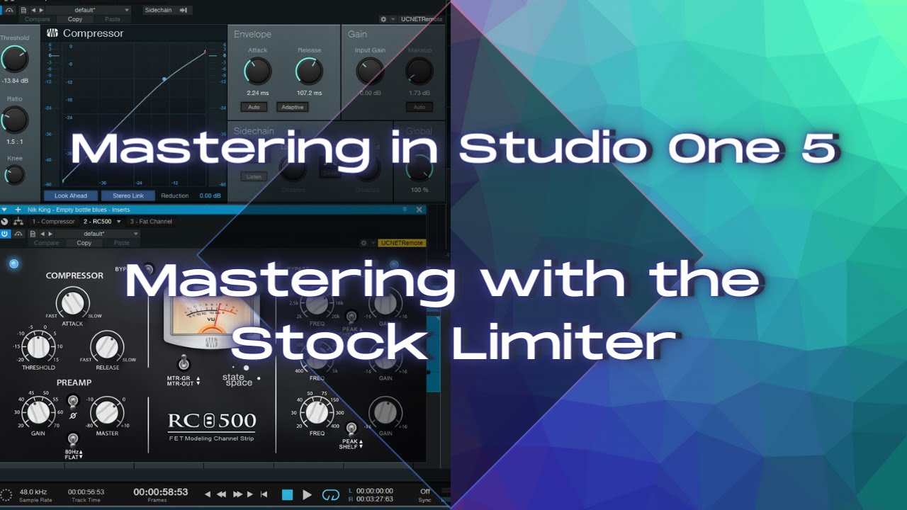 Mastering in STUDIO ONE 5 - How to use the Stock Limiter in two SIMPLE Ways - Stacked & Soft Clip!