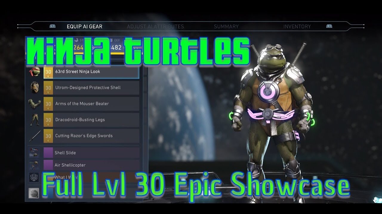 Injustice 2 Level 30 Ninja Turtles NEW Epic Gear, Shader & Ability Showcase
