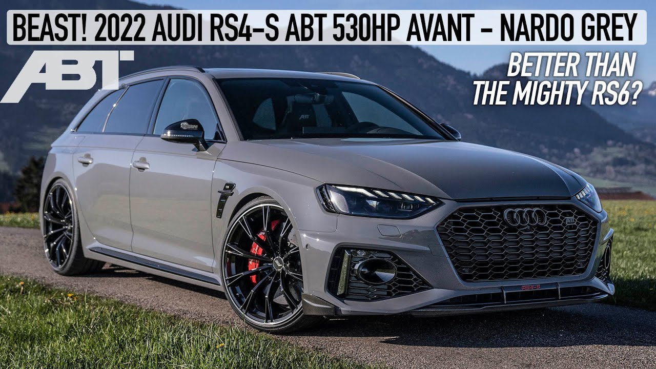 WORLD PREMIERE! NEW 2022 AUDI RS4-S AVANT ABT 530HP IN NARDO GREY - STUNNING FAMILY HAULER IN DETAIL