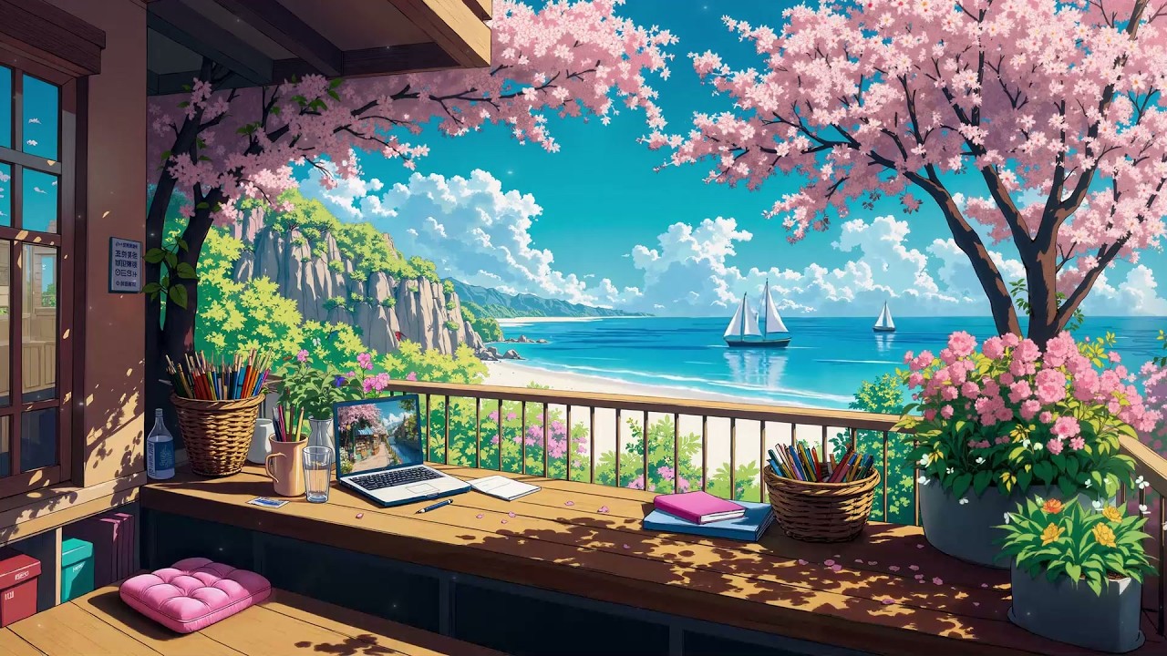 Spring Balcony Study 📖 🌿 Peaceful Lofi Beats for Breathe in the Good Energy