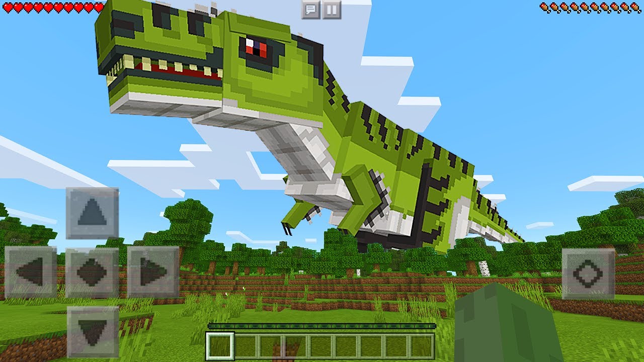 I Found DINOSAURS in Minecraft Pocket Edition... (Dinosaur World)