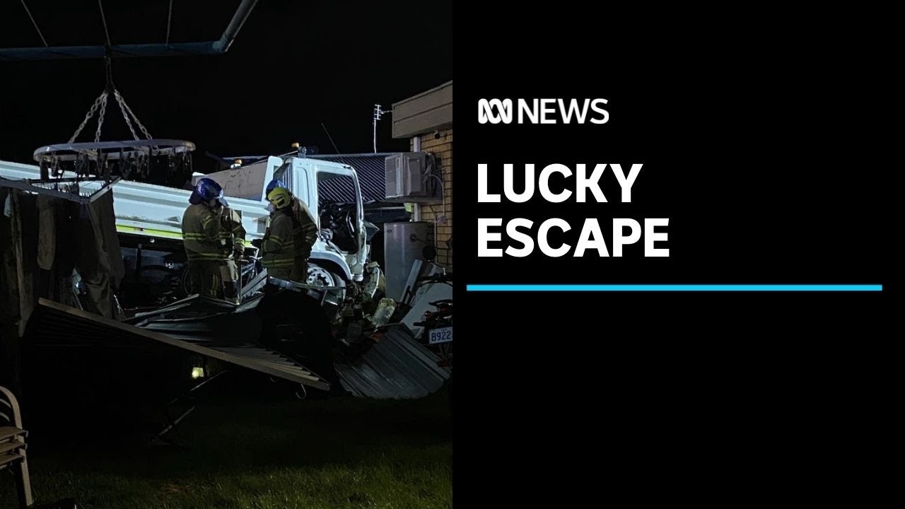 Lucky escape for driver and residents as out of control truck slams into Hobart house | ABC News