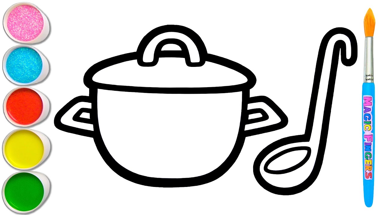 Yuk Menggambar & Melukis 6 Peralatan Dapur Bersama 🍲☕ Tips Menggambar Dasar #377