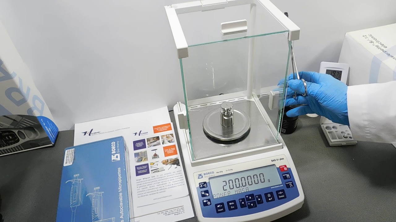 CALIBRACION /AJUSTE CON PESO EXTERNO BALANZA ANALITICA BAS 31 Boeco