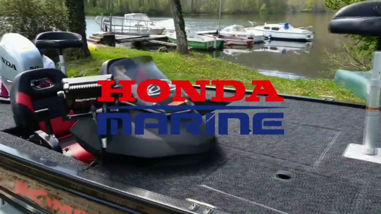 Bateau Kimple Black édition 4m38  Vivier 80l Coffre à cannes  Moteur Honda 50 ch