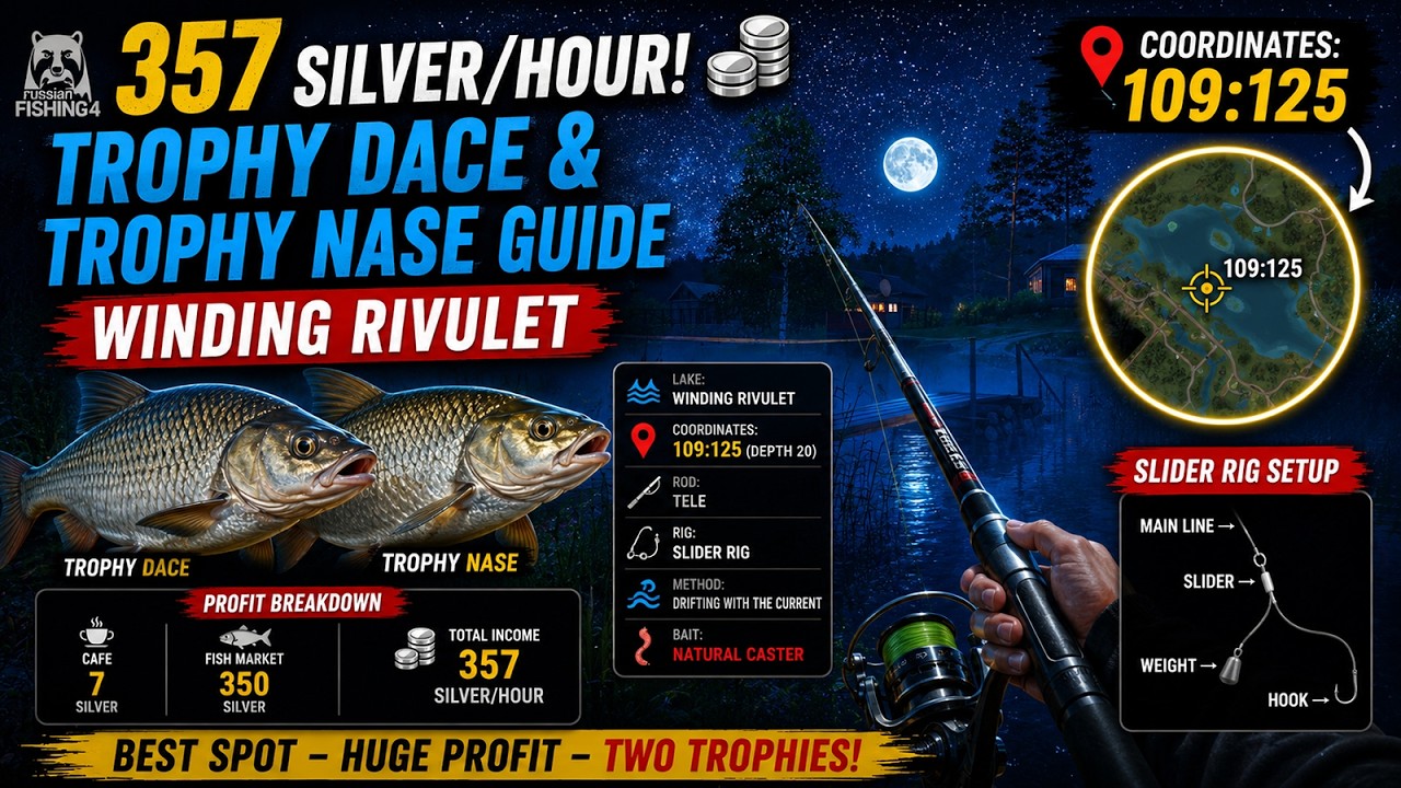 🎣 357 Silver/Hour! 💰 Trophy Dace & Trophy Nase Guide | Winding Rivulet | RF4 2026
