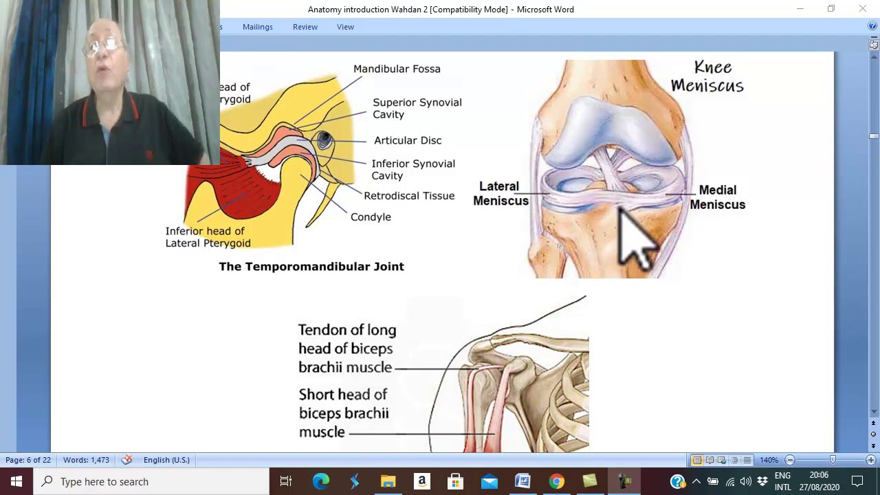 Introduction to anatomy in Arabic 10 (Joints , part 2 ) , by Dr. Wahdan .