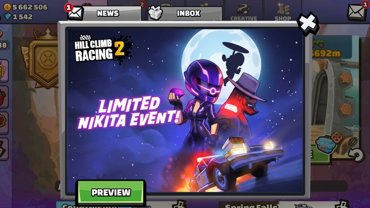 NEW LIMITED NIKITA EVENT PROMO !! NEW FLYING HELI & WINGSUITE !! - Hill Climb Racing 2