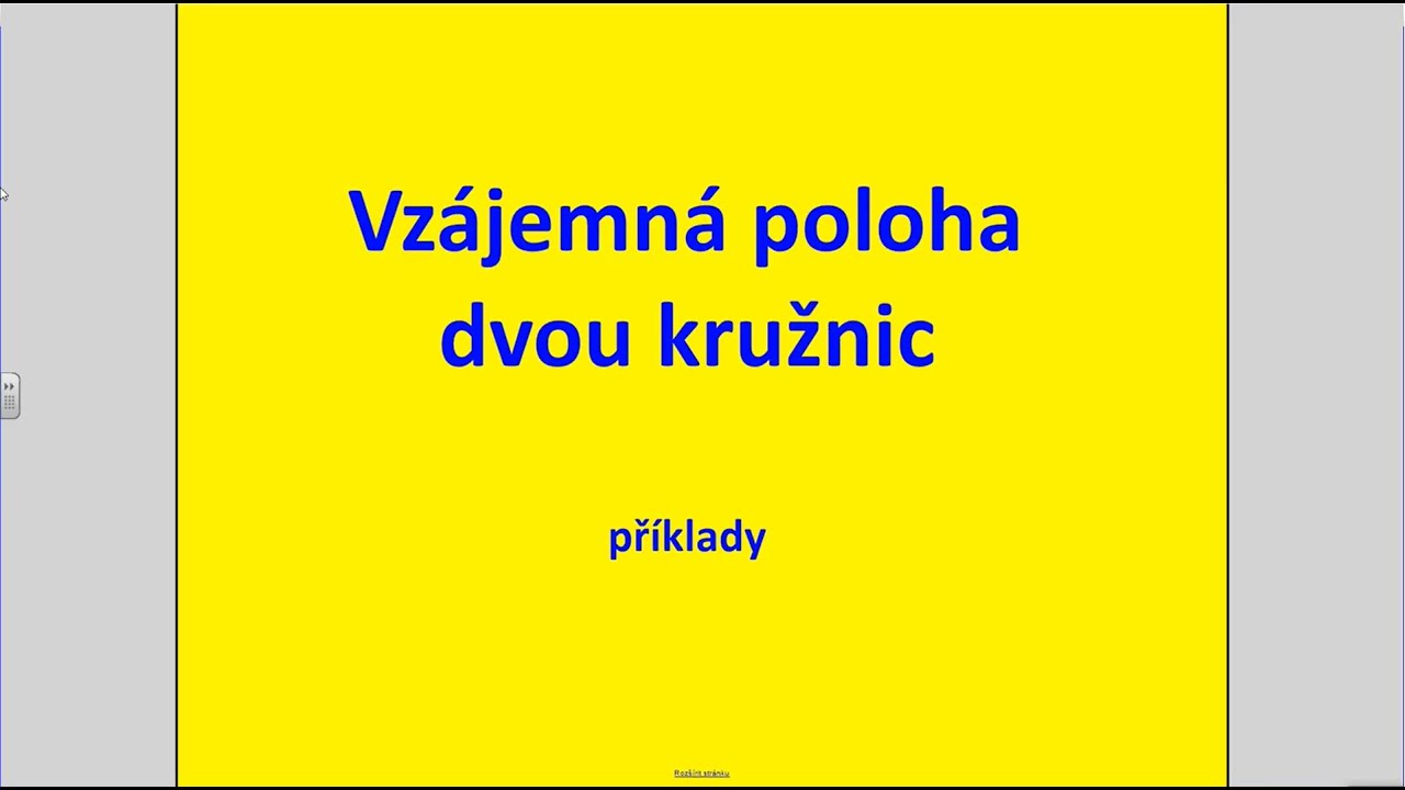 Vzájemná poloha kružnic