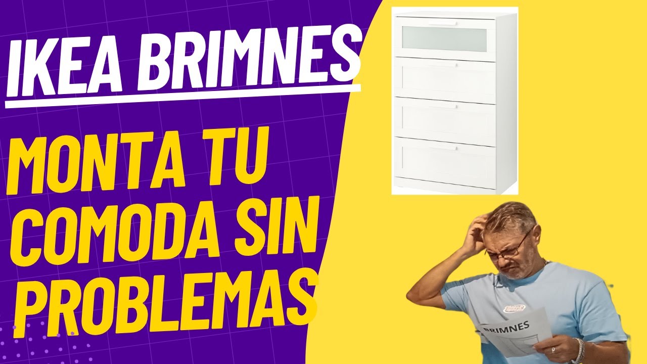IKEA BRIMNES Cómoda de 4 cajones, blanco/vidrio esmerilado, Monta tu cómoda sin complicaciones.