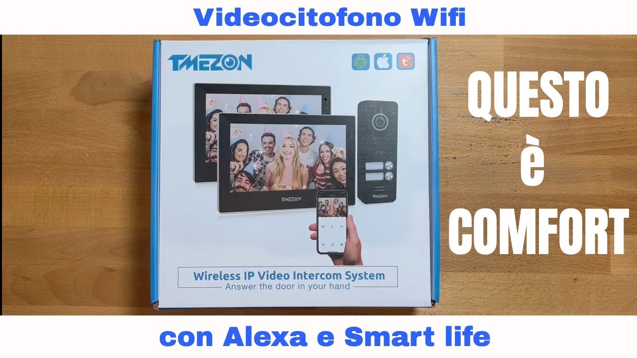 Videocitofono TMEZON Wifi con doppio monitor compatibile Alexa