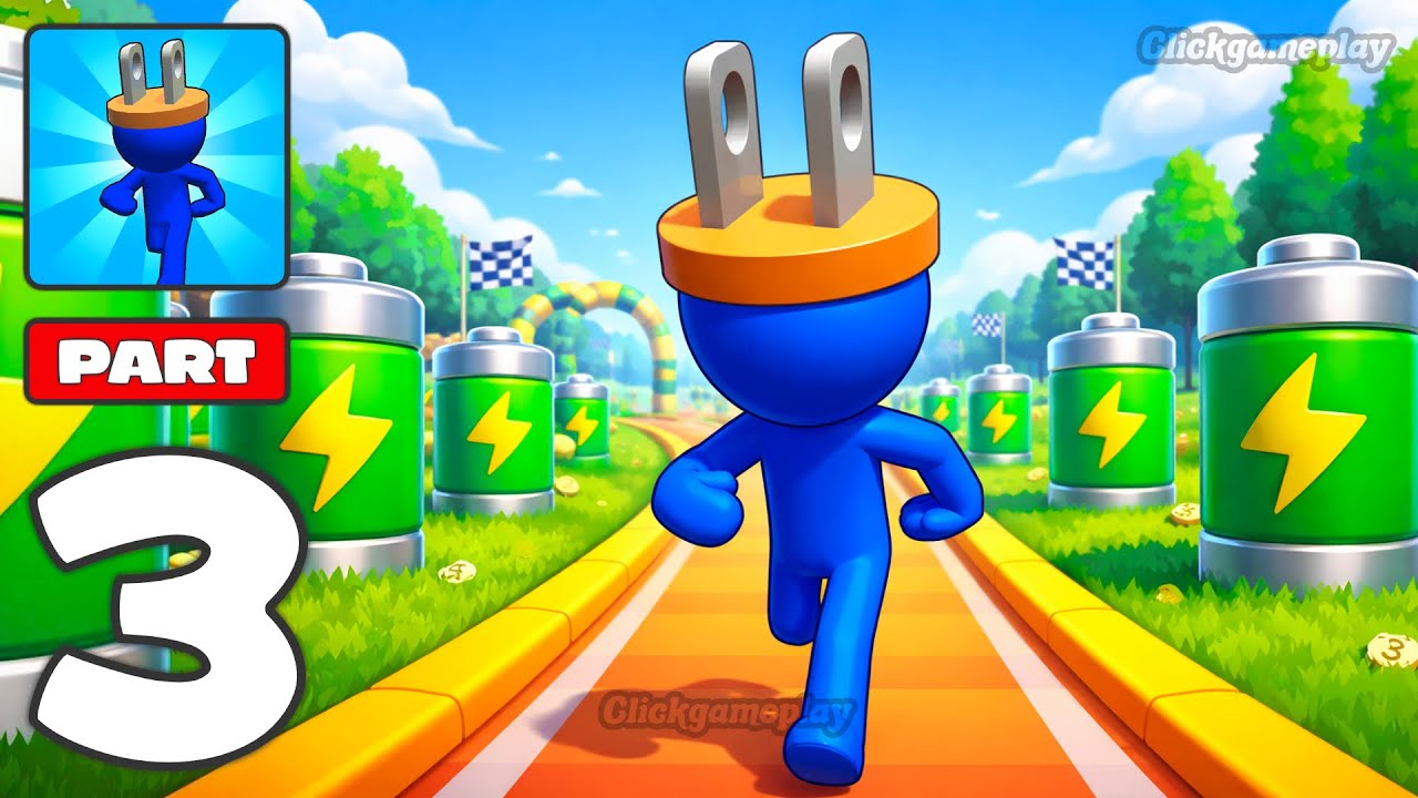 Plug Head Race - Gameplay Walkthrough Part 3 - Racing Battery Fast Charge (iOS, Android)